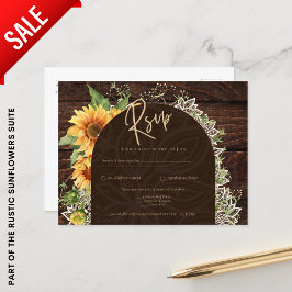 Elegante rustikale Sonnenblumen und Hochzeitsszena Postkarte