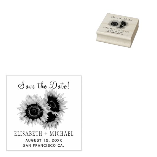 Elegante rustikale Sonnenblumenhochzeit rett de da Gummistempel (Stempel)