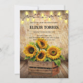 Elegante rustikale Sonnenblumenkiste Moderne Babyd Einladung (Vorderseite)