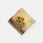 Elegante rustikale Sonnenblumenkiste Moderne Babyd Serviette (Ecke)