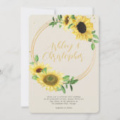 Elegante Rustikale Sonnenblumenknochen Hochzeit Einladung (Vorderseite)