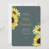 Elegante Rustikale Sonnenblumenschieferplatte All- Einladung (Vorderseite)