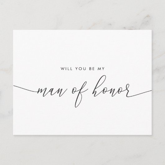 Elegante rustikale Spitzen werden Sie mein Ehrenma Einladungspostkarte (Vorderseite)