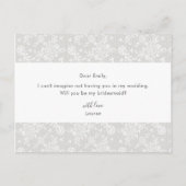 Elegante rustikale Spitzen werden Sie meine Brautj Einladungspostkarte (Rückseite)