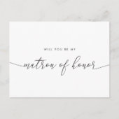 Elegante rustikale Spitzen werden Sie meine Ehrenm Einladungspostkarte (Vorderseite)