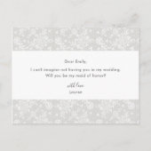Elegante rustikale Spitzen werden Sie meine Trauze Einladungspostkarte (Rückseite)