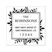 Elegante Rustikale Square Rücksendeadresse Permastempel (Design)