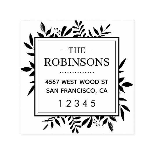 Elegante Rustikale Square Rücksendeadresse Permastempel (Design)
