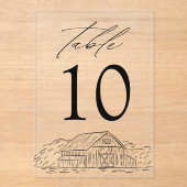 Elegante rustikale Stallakryllische Hochzeitsstift Acryleinladungen (Vorderseite)