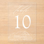 Elegante rustikale Stallakryllische Hochzeitsstift Acryleinladungen (Vorderseite)