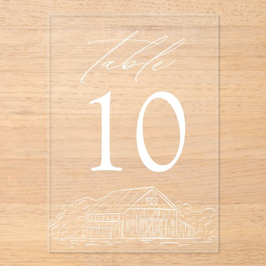 Elegante rustikale Stallakryllische Hochzeitsstift Acryleinladungen (Vorderseite)