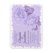 Elegante rustikale, staubblaue Rose Blumenhochzeit Magnet (Vertikal)