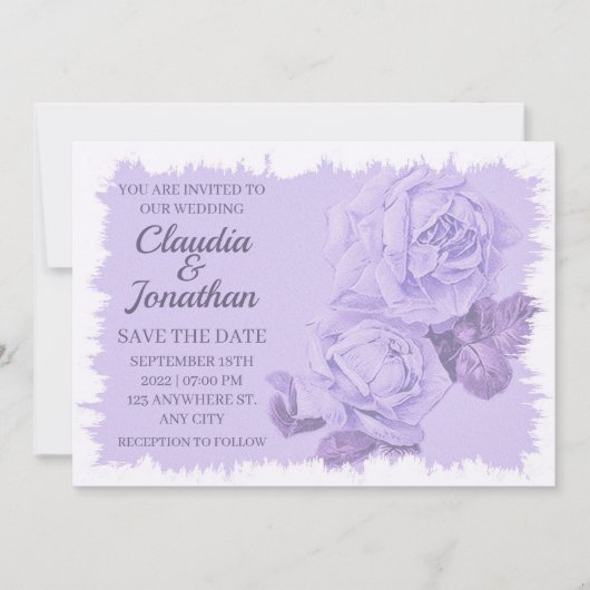 Elegante rustikale staubblaue Rose mit Blumen Save The Date (Vorderseite)