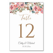 Elegante rustikale, staubige Blume Tischnummer (Rückseite)