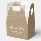 Elegante rustikale String Lights Kraft Paper Weddi Geschenkschachtel (Geöffnet)