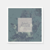 Elegante rustikale Teal-Blumen-Brautparty Serviette (Vorderseite)