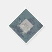 Elegante rustikale Teal-Blumen-Brautparty Serviette (Ecke)