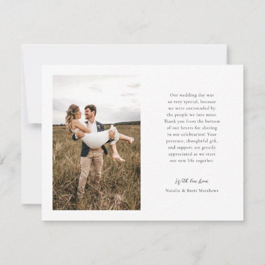 Elegante Rustikale Terracotta Rodelbahn 2 Foto Hoc Dankeskarte (Rückseite)