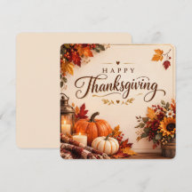 Elegante rustikale Thanksgiving-Deko-Karte