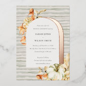 Elegante Rustikale Trauung des Kürbiskürbis Arch B Folieneinladung (Vorderseite)