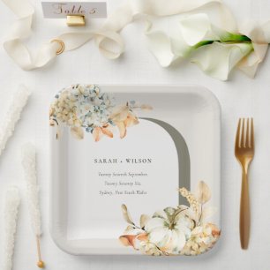 Elegante Rustikale Trauung des Kürbiskürbis Arch B Pappteller