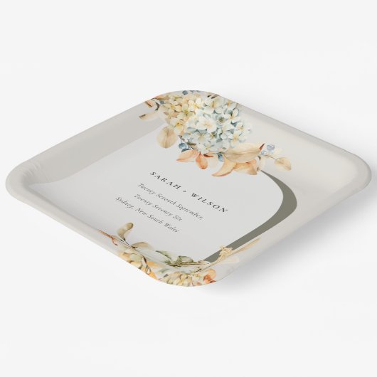 Elegante Rustikale Trauung des Kürbiskürbis Arch B Pappteller (Gewinkelt)