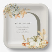 Elegante Rustikale Trauung des Kürbiskürbis Arch B Pappteller (Vorderseite)