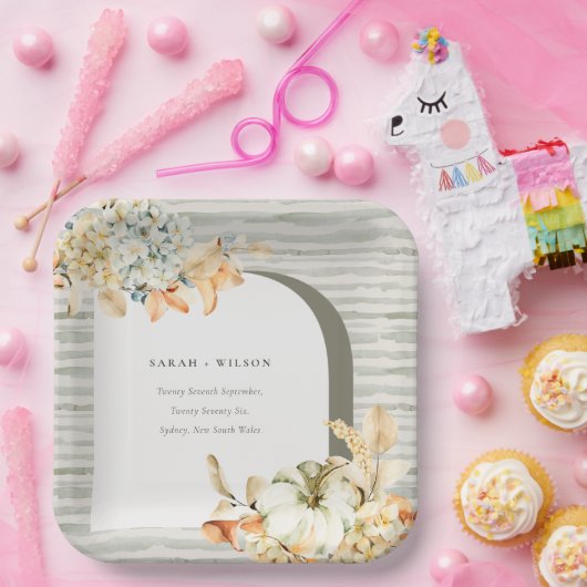 Elegante Rustikale Trauung des Kürbiskürbis Arch B Pappteller (Party)