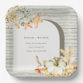 Elegante Rustikale Trauung des Kürbiskürbis Arch B Pappteller (Vorderseite)