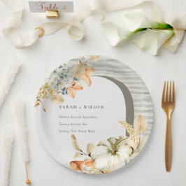 Elegante Rustikale Trauung des Kürbiskürbis Arch B Pappteller