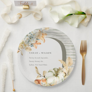 Elegante Rustikale Trauung des Kürbiskürbis Arch B Pappteller