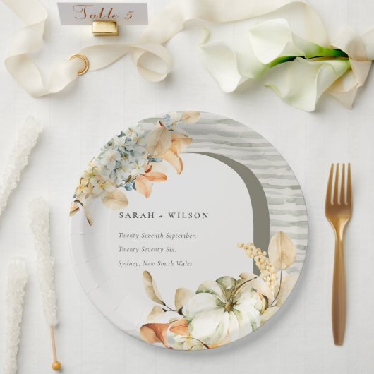 Elegante Rustikale Trauung des Kürbiskürbis Arch B Pappteller (Hochzeit)