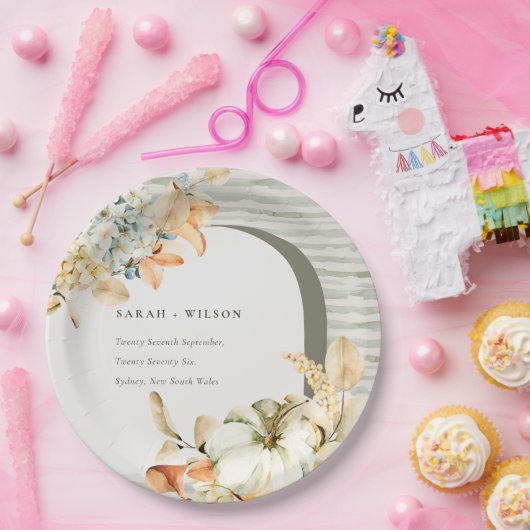 Elegante Rustikale Trauung des Kürbiskürbis Arch B Pappteller (Party)