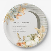 Elegante Rustikale Trauung des Kürbiskürbis Arch B Pappteller (Vorderseite)