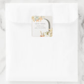 Elegante Rustikale Trauung des Kürbiskürbis Arch B Quadratischer Aufkleber (Tasche)