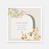 Elegante Rustikale Trauung des Kürbiskürbis Arch B Serviette (Vorderseite)