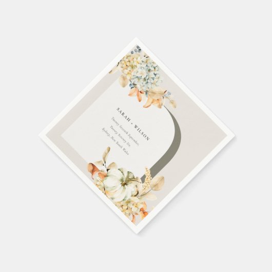 Elegante Rustikale Trauung des Kürbiskürbis Arch B Serviette (Ecke)