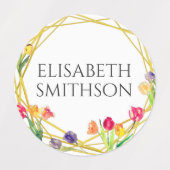 Elegante rustikale Tulip Frühlingsblumen Ihren Nam Etiketten (Design 2)