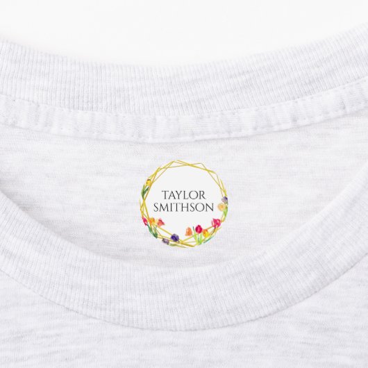 Elegante rustikale Tulip Frühlingsblumen Ihren Nam Etiketten (Befestigt)