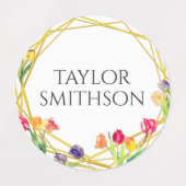 Elegante rustikale Tulip Frühlingsblumen Ihren Nam Etiketten (Design 1)