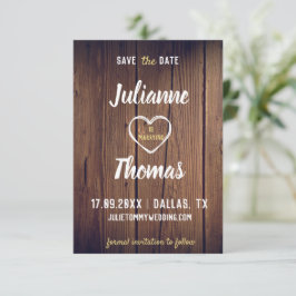 Elegante rustikale Typografie Kein Foto Hochzeit Save The Date