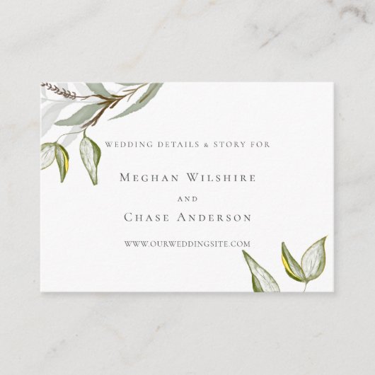 Elegante Rustikale Vegetation Begleitkarte (Vorderseite)