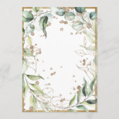 Elegante Rustikale Vegetation Gold Glitzer Hochzei Einladung (Rückseite)