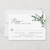 Elegante, rustikale Vegetation RSVP Karte (Vorderseite)