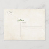 Elegante rustikale Vegetation Save the Date Ankündigungspostkarte (Rückseite)