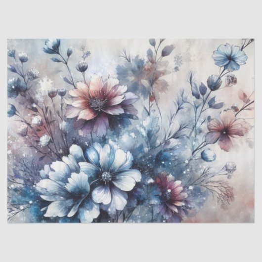 Elegante rustikale Vintag Inspirierte Blumendekoup Seidenpapier (Vorderseite)