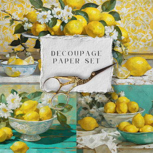 Elegante rustikale Vintage-Textur-Decoupage aus Zi Geschenkpapier Set
