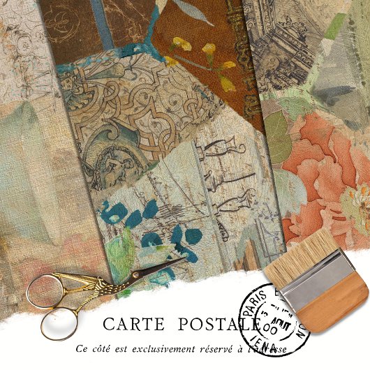 Elegante rustikale Vintage Textur Decoupage Geschenkpapier Set