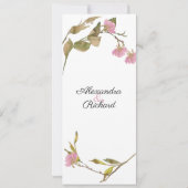 Elegante Rustikale Wasserfarbe Blumengrün Hochzeit Einladung (Rückseite)