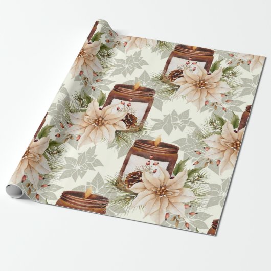 Elegante Rustikale Wasserfarbe Botanische Weihnach Geschenkpapier (Ungerollt)